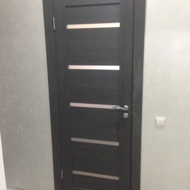 Черный двери их экошпона с вставками